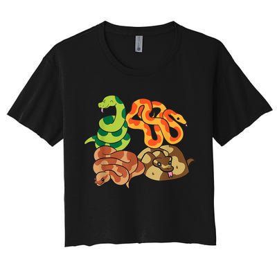 Snake Reptile Serpents Funny Snakes Crop Top