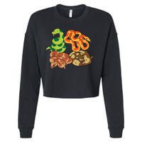 Snake Reptile Serpents Funny Snakes Cropped Pullover Crew