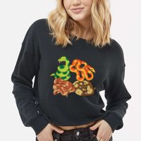 Snake Reptile Serpents Funny Snakes Cropped Pullover Crew
