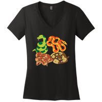 Snake Reptile Serpents Funny Snakes Women's V-Neck T-Shirt