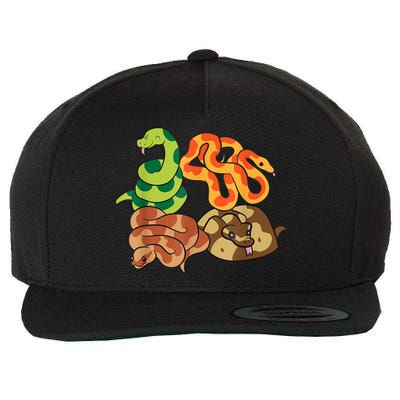Snake Reptile Serpents Funny Snakes Wool Snapback Cap