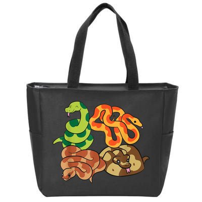 Snake Reptile Serpents Funny Snakes Zip Tote Bag