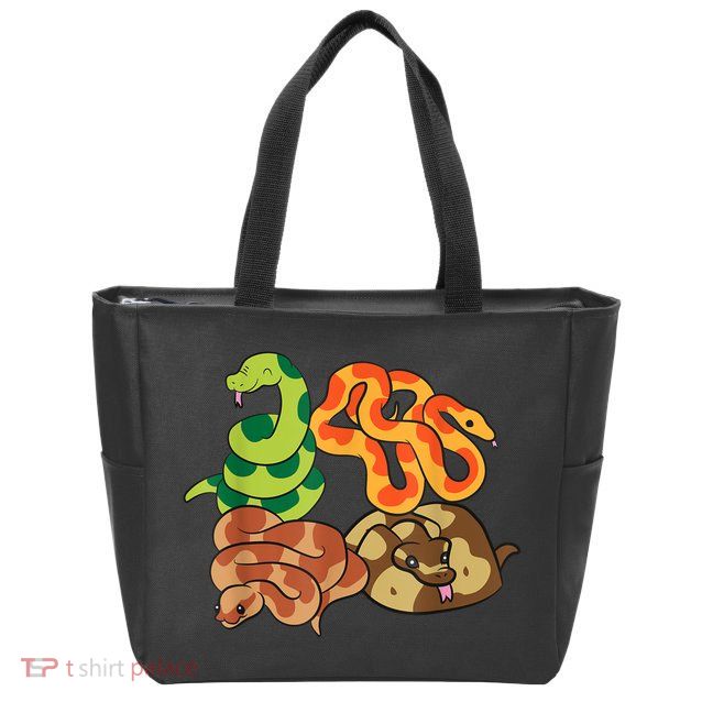 Snake Reptile Serpents Funny Snakes Zip Tote Bag