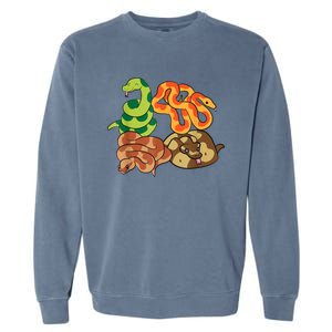 Snake Reptile Serpents Funny Snakes Garment-Dyed Sweatshirt