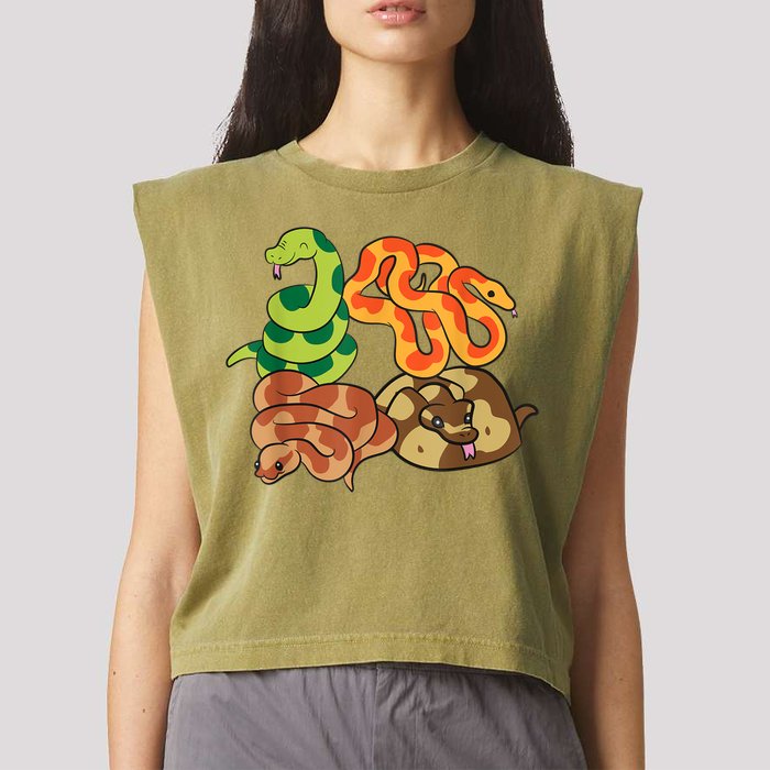 Snake Reptile Serpents Funny Snakes Garment-Dyed Women's Muscle Tee