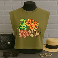 Snake Reptile Serpents Funny Snakes Garment-Dyed Women's Muscle Tee
