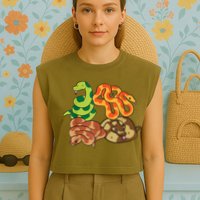 Snake Reptile Serpents Funny Snakes Garment-Dyed Women's Muscle Tee