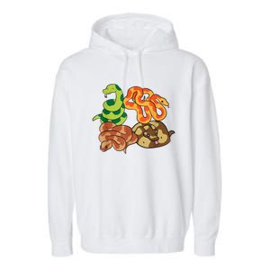 Snake Reptile Serpents Funny Snakes Garment-Dyed Fleece Hoodie