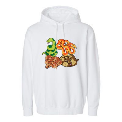 Snake Reptile Serpents Funny Snakes Garment-Dyed Fleece Hoodie