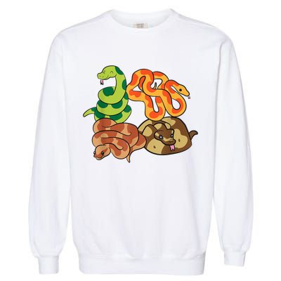 Snake Reptile Serpents Funny Snakes Garment-Dyed Sweatshirt