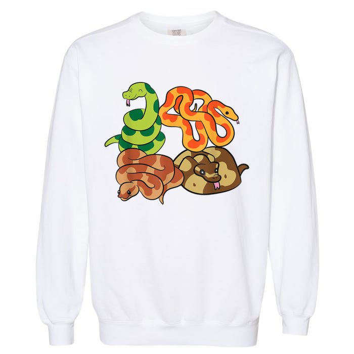 Snake Reptile Serpents Funny Snakes Garment-Dyed Sweatshirt