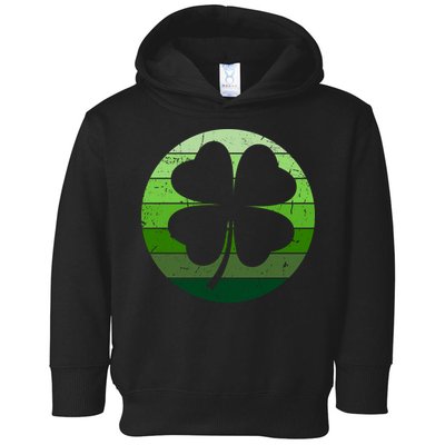 Shamrock Retro Sunset Lucky Leaf Toddler Hoodie