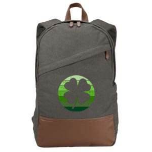 Shamrock Retro Sunset Lucky Leaf Cotton Canvas Backpack