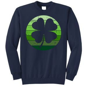 Shamrock Retro Sunset Lucky Leaf Tall Sweatshirt