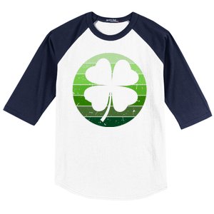 Shamrock Retro Sunset Lucky Leaf Baseball Sleeve Shirt