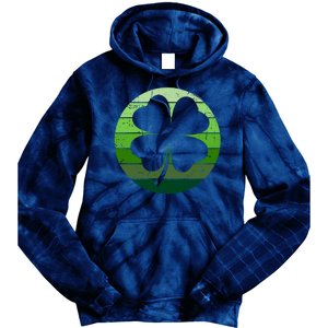 Shamrock Retro Sunset Lucky Leaf Tie Dye Hoodie