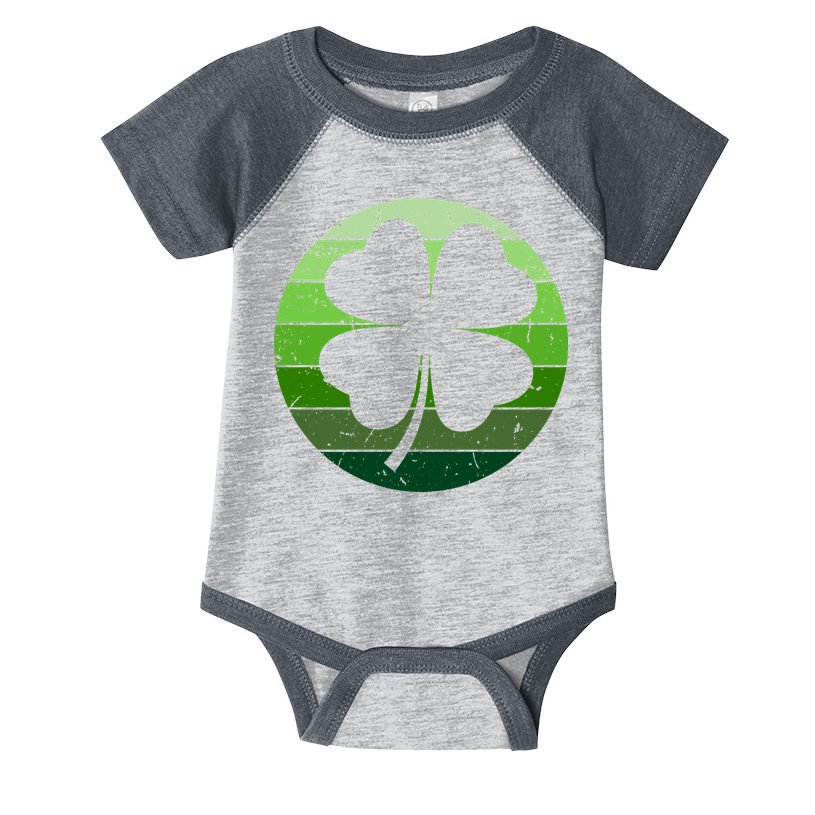 Shamrock Retro Sunset Lucky Leaf Infant Baby Jersey Bodysuit
