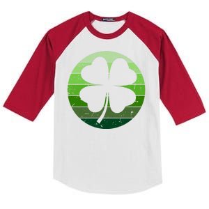 Shamrock Retro Sunset Lucky Leaf Kids Colorblock Raglan Jersey