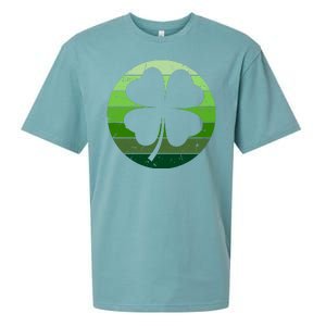 Shamrock Retro Sunset Lucky Leaf Sueded Cloud Jersey T-Shirt