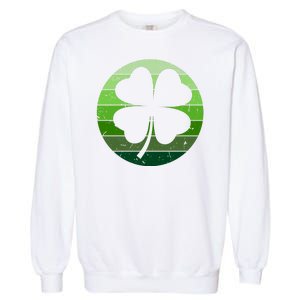 Shamrock Retro Sunset Lucky Leaf Garment-Dyed Sweatshirt