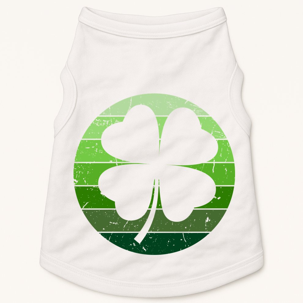 Shamrock Retro Sunset Lucky Leaf Doggie Tank