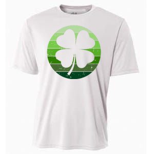 Shamrock Retro Sunset Lucky Leaf Cooling Performance Crew T-Shirt