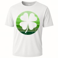 Shamrock Retro Sunset Lucky Leaf Cooling Performance Crew T-Shirt