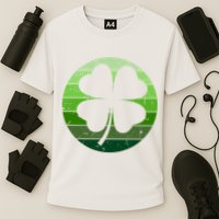Shamrock Retro Sunset Lucky Leaf Cooling Performance Crew T-Shirt