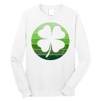 Shamrock Retro Sunset Lucky Leaf Long Sleeve Shirt