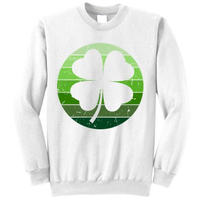 Shamrock Retro Sunset Lucky Leaf Sweatshirt