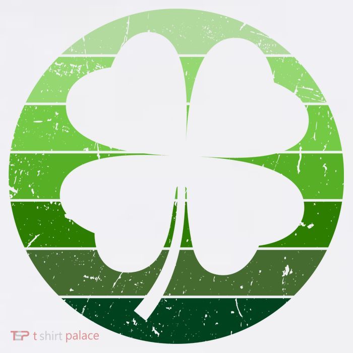 Shamrock Retro Sunset Lucky Leaf T-Shirt