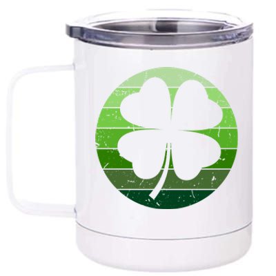 Shamrock Retro Sunset Lucky Leaf 12 oz Stainless Steel Tumbler Cup