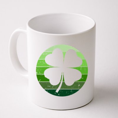 Shamrock Retro Sunset Lucky Leaf Coffee Mug