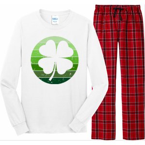 Shamrock Retro Sunset Lucky Leaf Long Sleeve Pajama Set