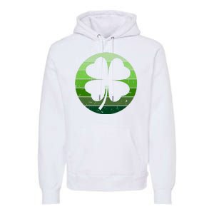 Shamrock Retro Sunset Lucky Leaf Premium Hoodie