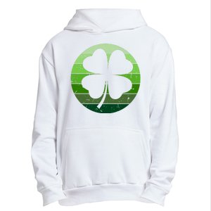 Shamrock Retro Sunset Lucky Leaf Urban Pullover Hoodie