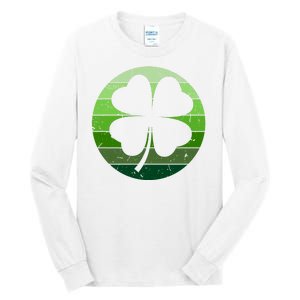 Shamrock Retro Sunset Lucky Leaf Tall Long Sleeve T-Shirt