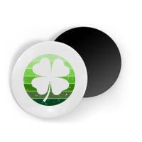 Shamrock Retro Sunset Lucky Leaf Magnet