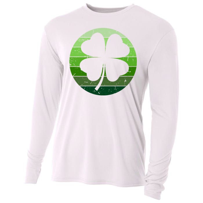 Shamrock Retro Sunset Lucky Leaf Cooling Performance Long Sleeve Crew