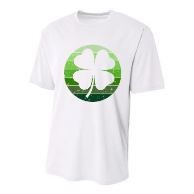 Shamrock Retro Sunset Lucky Leaf Youth Performance Sprint T-Shirt