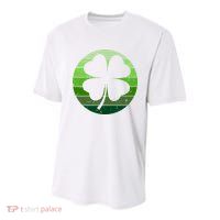 Shamrock Retro Sunset Lucky Leaf Youth Performance Sprint T-Shirt