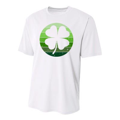 Shamrock Retro Sunset Lucky Leaf Youth Performance Sprint T-Shirt