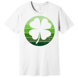 Shamrock Retro Sunset Lucky Leaf Premium T-Shirt