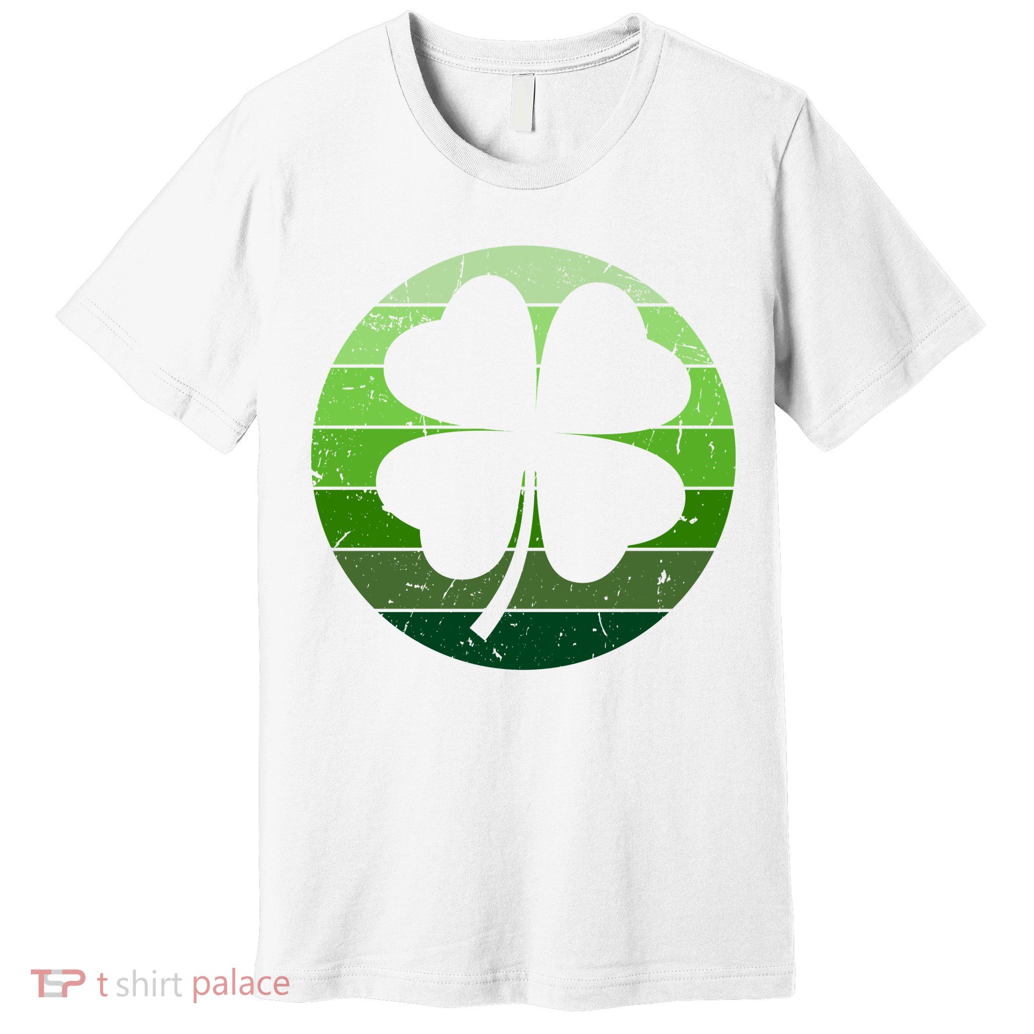 Shamrock Retro Sunset Lucky Leaf Premium T-Shirt
