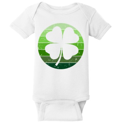 Shamrock Retro Sunset Lucky Leaf Baby Bodysuit