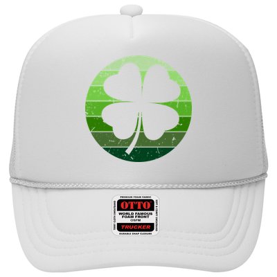 Shamrock Retro Sunset Lucky Leaf Trucker Hat