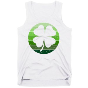 Shamrock Retro Sunset Lucky Leaf Tank Top