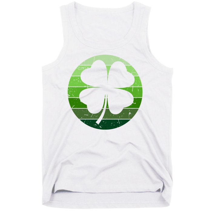 Shamrock Retro Sunset Lucky Leaf Tank Top