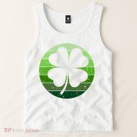Shamrock Retro Sunset Lucky Leaf Tank Top