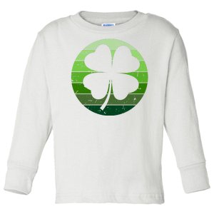 Shamrock Retro Sunset Lucky Leaf Toddler Long Sleeve Shirt